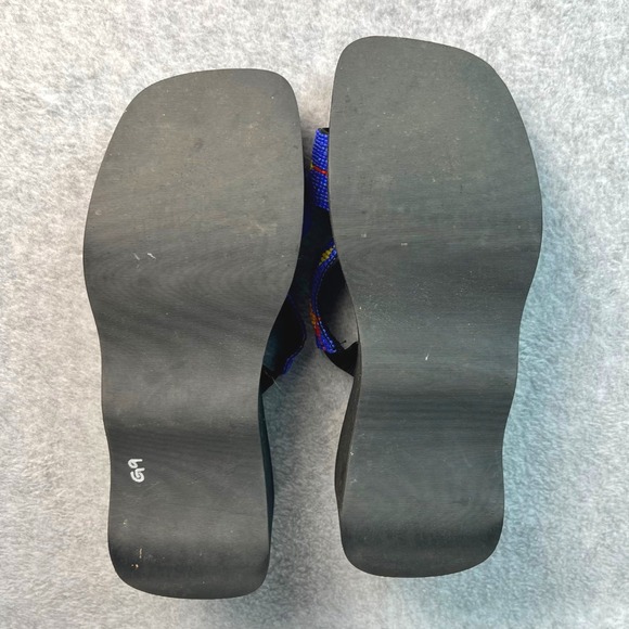 Bisou Bisou Beade Platform Chunky Slide Sandals Sz 9 - Picture 5 of 5